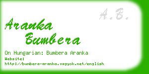 aranka bumbera business card